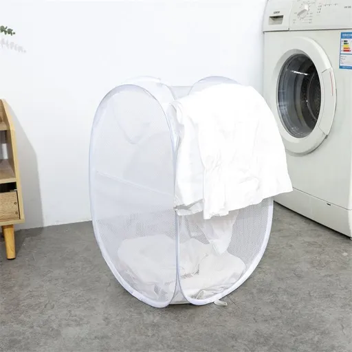 Foldable Laundry Hamper White 02