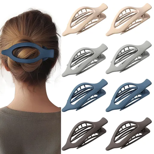 8-Pack Large Non-Slip Matte Hair Clips for Women, Ideal for Work, Daily Wear, Yoga, and Household Tasks (matte dark gray)