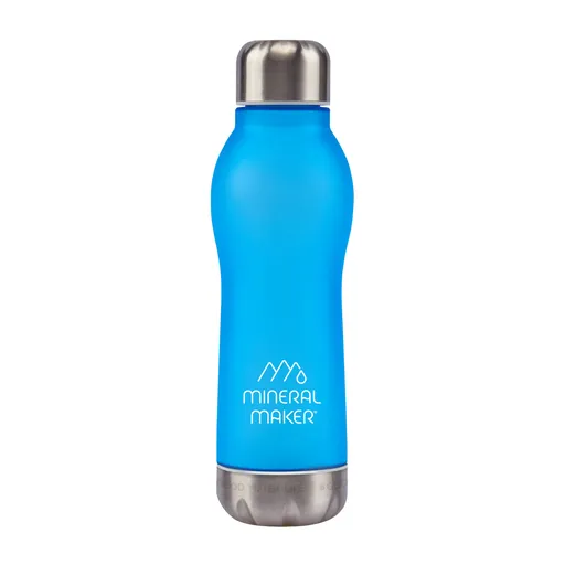 Mineral Maker MORBIDO Alkaline Filter Water Bottle + a Mineral Stone Pouch BLUE