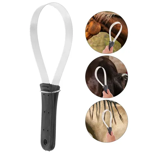 Horse Scraper Brush Stainless Steel Tool for Shedding and Sweat Removal