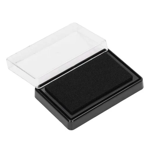 Stamp Ink Pad Rectangular 63x95mm for Rubber Stamps Office Fingerprint Stamping - Black