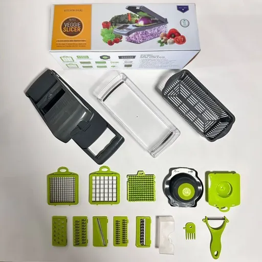 16-in-1 Vegetable Chopper (11 Blades+Square Tool)