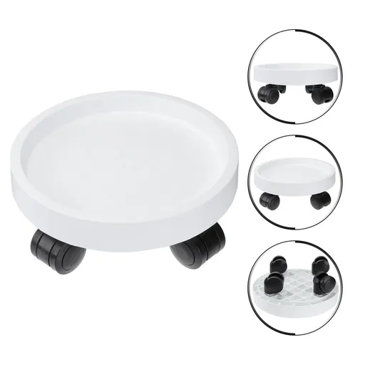 1Pc White Plant Pot Tray Flowerpot Base Plate with Thick Resin Material for Indoor Gardening