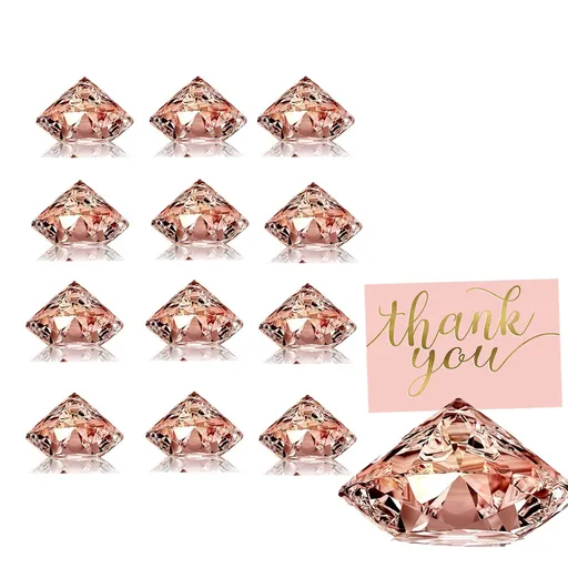 12 Pack Diamond Place Card Holders Stands Table Number Holder Acrylic Crystal Table Card Stands for Wedding Party Decoration