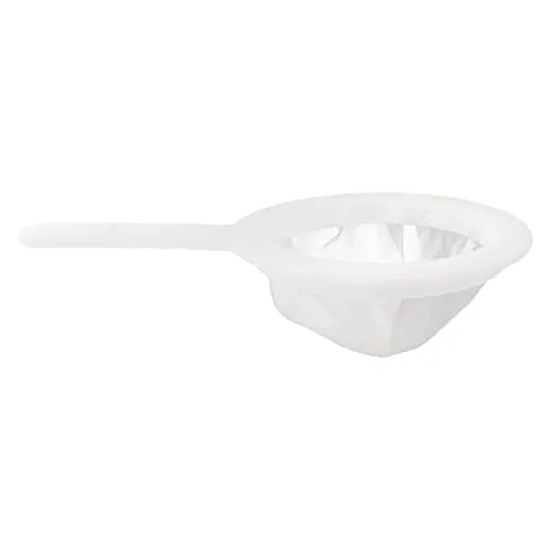 3 Pieces Fine Mesh Kitchen Strainer with Handle for Coffee, Juice, Soy Milk and Oil, Reusable Food Filter for Everyday Cooking, White