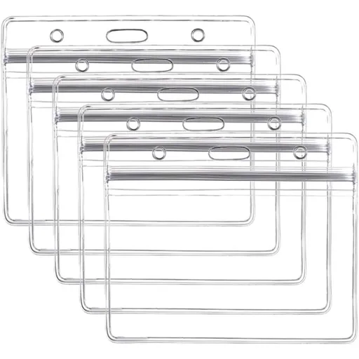 10pcs Waterproof Plastic Id Badge Holder Pack for Office School, Soft Portable Hanging Design, Polished Edges and Corners, Weather Resistant, Set