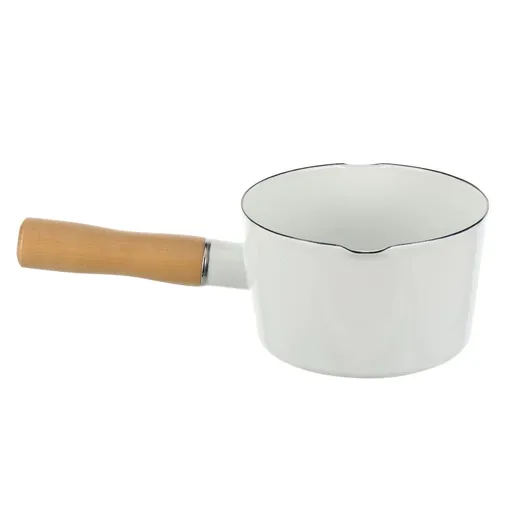 Small Pot With Spout Milk Cooking Pot White Instant Noodles For Kitchenware 1Pcs
