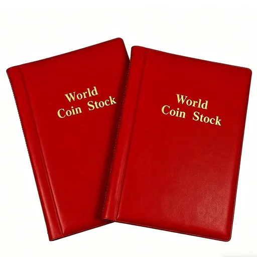 2Pcs Coin Collection Album Book 120 Pocket Coin Holder Storage - Red