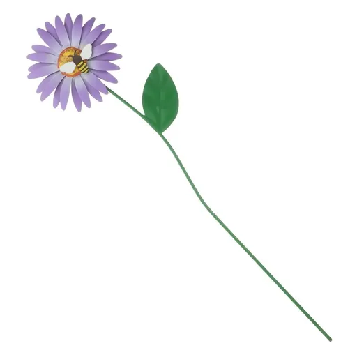 Stable Garden Stake Purple Metal Sunflower for Lawn and Outdoor Decoration
