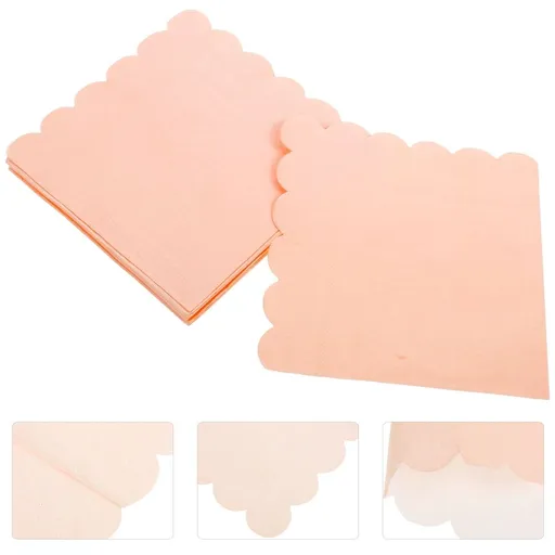 Elegant Pink Paper Napkins 20 Sheets Wave Edge for Daily Use