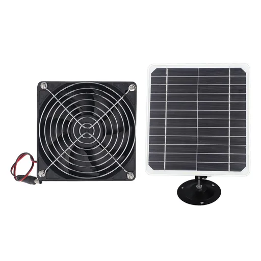 6.5 Inch Solar Powered Exhaust Fan 50W 12V ABS Monocrystalline Silicon Solar Panel Ventilation Fan Kit for Round Pipe Pet House