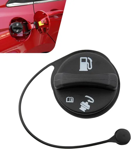 Car Fuel Cap, Leak-proof Anti-loss Rotary Fuel Tank Cover with Clear Marking, OEM# 15763227 GT231, Compatible with Chevy Avalanche Silverado Suburban Tahoe GMC Sierra Yukon Escalade (Black)