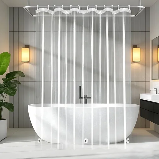 Extra Long Shower Curtain Liner 84 Inches Long,Weighted Bathroom Clear Shower Curtain 72x84 Inch Liner with 3 Magnets, Heavy Duty, Transparent