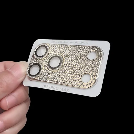 Yixi Camera Lens Protector iPhone 17Pro Frosted HD Full diamond armor lens film [gold] iphone 14