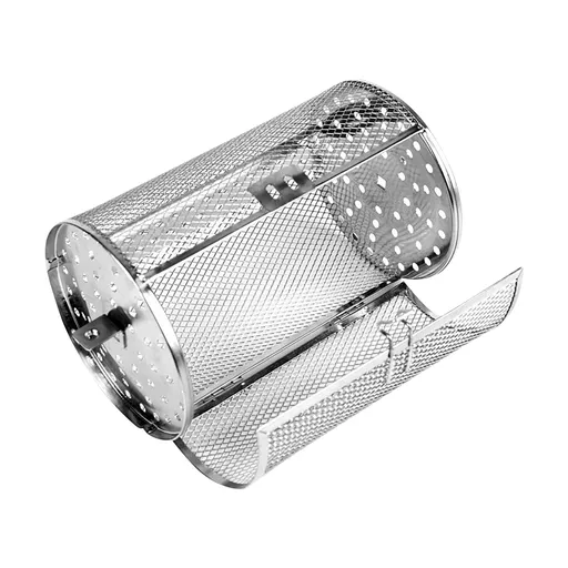 Cylindrical Grill Basket, Net, Grill Cylinder Stainless Steel for Vegetables, Hummingbirds, Grill Roller, Grill Drum, Grill Net, Rotisserie Grill Cage, Basket, Round, BBQ Rolling As Show D