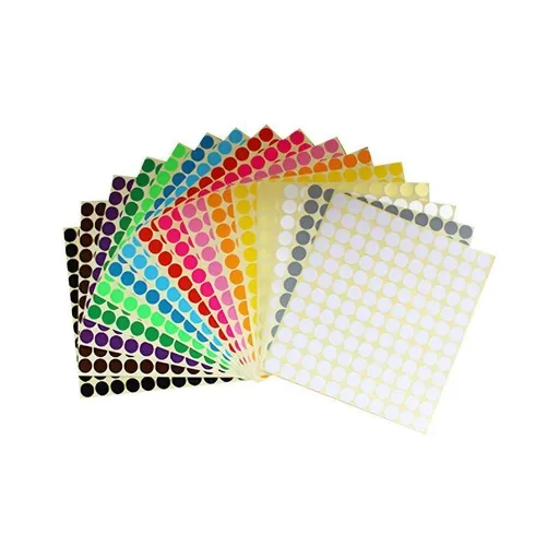 8mm to 50mm Round Dot Stickers Coloured Paper Labels Circles Dot Adhesive Sticky - 13mm 132 Dots -16 Sheets