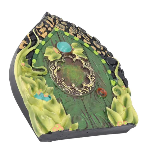 Fairy Door Miniature Resin Exquisite Hand Painted Eco Friendly Coatings with Screw Fairy House Door for Tree Fence Wall 008