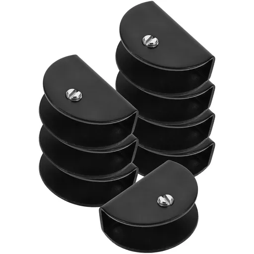 8Pcs Black Glass Clamps Stainless Steel Floating Shelf Brackets for Secure Glass Mounting