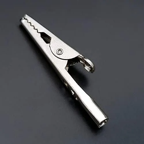 100 Pcs Metal Alligator Clips 2 Inch, 51mm Electrical Steel Crocodile Clips Spring Clamps Silver Tone Nickel Plated