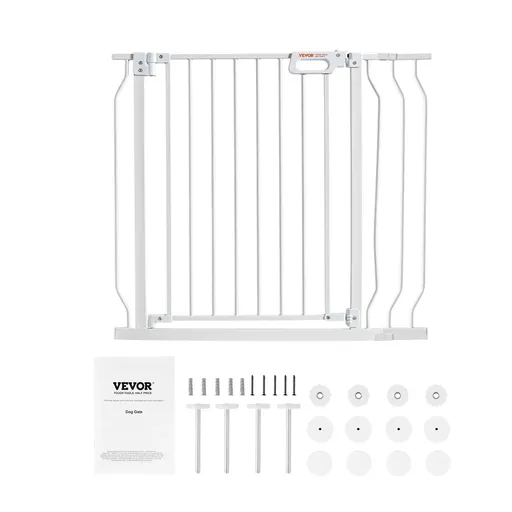 Baby Gate, 749-990 mm Extra Wide, 762 mm High, Dog Gate for Stairs Doorways and House, White