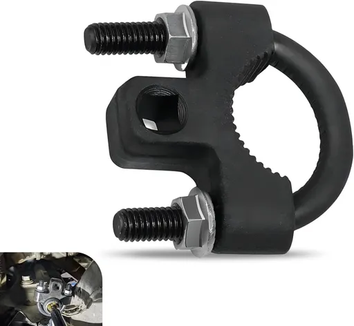 Car Inner Tie Rod Installation Tool, U-shaped Serration Anti-slip Wrench, Anti-rust Steering Linkage Removal Wrench, Universal Steering System Repair Accessory for Cars Trucks SUVs (Black)