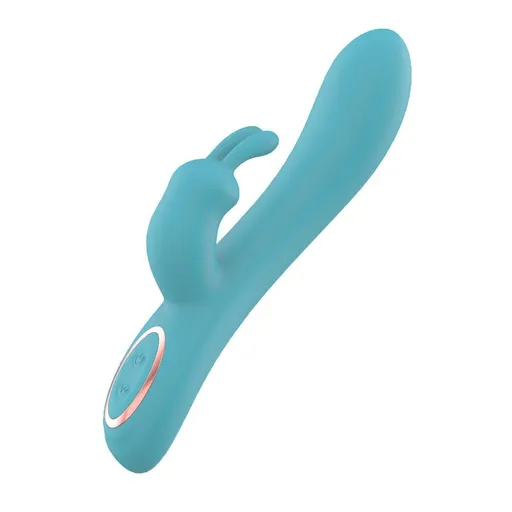Blue Dual Stimulation Rabbit Vibrator - Soft Flexible Personal Massager with Multiple Vibration Settings, Dual-Arm Design and USB Rechargeable Power for Adult Personal Wellness