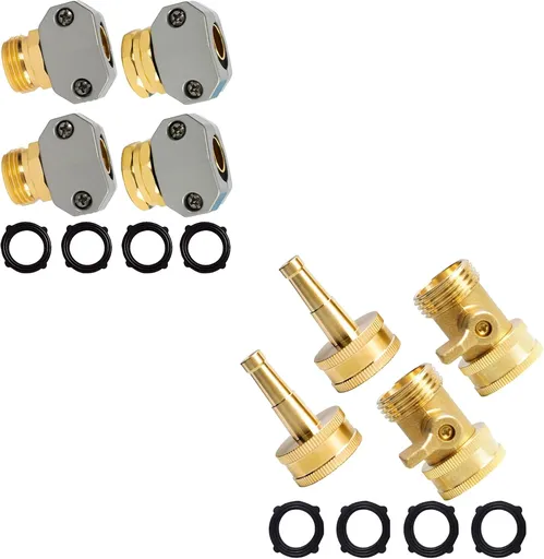 Garden Hose Repair Kit + Jet Nozzle Hose Shutoff Valve