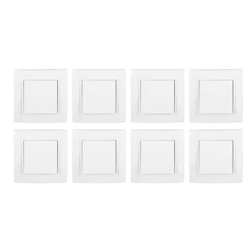 8Pcs Single Pole Light Switch 10A/250V Wall Decorative Paddle Rocker Switch European Regulations for House Use