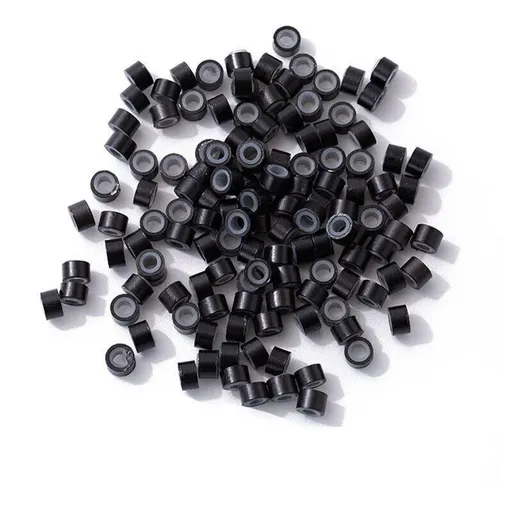 Hair Extension Micro Rings Beads 200 Silicone Lined Microbeads 5Mm X 3Mm Links