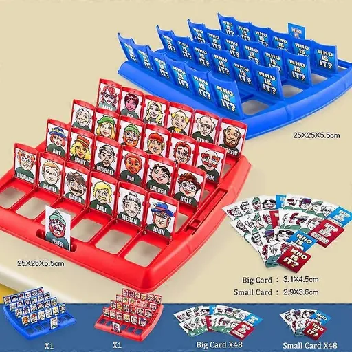 Who's There? Board Game Fun Party Family Memory Logical Thinking Antistress Interactive Guessing Classic Game Toy for Kids Character_tfrf Character