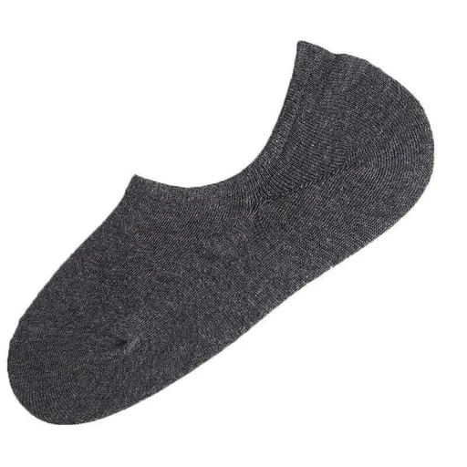 5 Pairs No Show Liner Socks Non Slip Cotton Low Cut Invisible Unisex Footies - Dark Grey