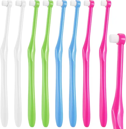 8 Pieces End Tuft Toothbrushes Extra Soft Tufted Brush Teeth Manual Single Compact Interdental Brush for Adult Detail Cleaning and Care