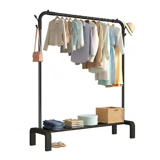 Clothes Rack Durable Sturdy for Home Bedroom Laundry Room Storage Organizer - Black