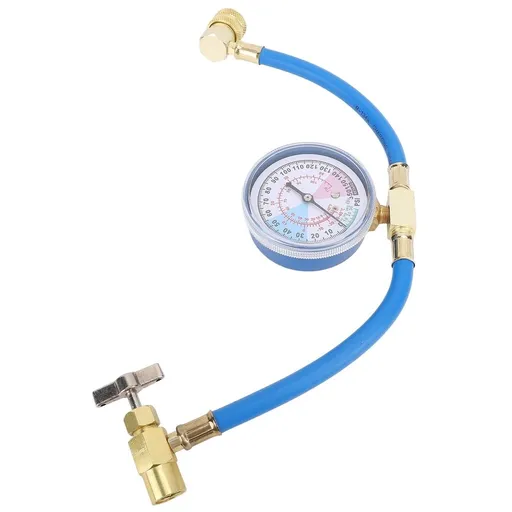 R134A AC Refrigerant Hose Kit Car AC Refrigerant Recharge Hose Kit, AC Refrigerant Recharge Hose Kit 1/2in Can Tap Dispensing Valve with Gauge for Vehicle