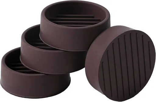 1.5x1.5 Round Rubber Furniture Caster Cups, Anti-Sliding Furniture Pads Bed Stopper Floor Protectors with Grip - Protect Any Flooring
