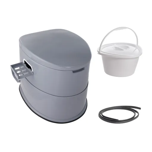 Portable Toilet for Camping, Porta Potty with 5L Detachable Inner Bucket & Removable Paper Holder, Commode with Dual Lids, Travel Toilet for Adults Kids Outdoor Camping Car Long Road Trips