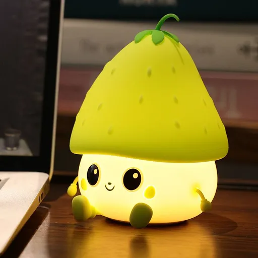 Night Light for Kids, Cute Silicone Nursery Strawberries Lamp for Baby and Toddler,Fruit NightLight ,Bedside Lamp for Kids Room