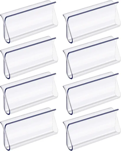 8 Pack Roller Window Shades Pulls, Clear Plastic Window Shades Hem Grips Handles R Type Windows Blinds Shade Pull Down Replacement Accessories​ for Roller Blinds, Home, Rv, Office, Hotel