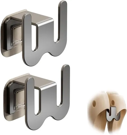 Set of 2 Self-Adhesive Shoe Racks - Space-Saving Storage Shelves - Suitable for bathrooms, bedrooms and RVs; perfect for storing slippers and sneakers（Grey）