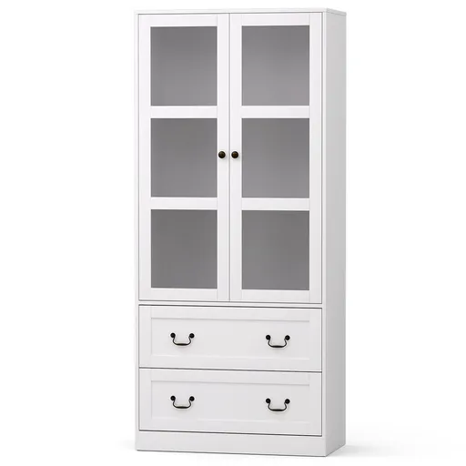 Artiss Buffet Sideboard 180cm Hutch Storage Cabinet Kitchen Drawer Door White
