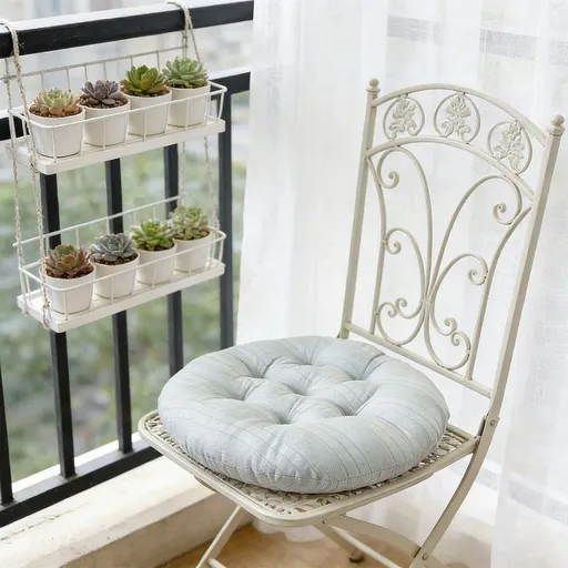 All Season Household Seat Pad, Soft Breathable Chair Cushion 15.75x15.75x0.39in, Anti-Fatigue Floor Pillow for Sofa Bedroom Office Indoor Use, White