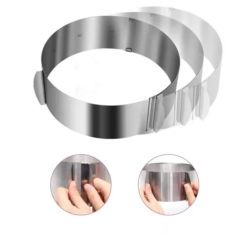 Cake Ring Adjustable Round Stainless Steel Cake Mousse Mould Ring Bakeware Tools Cake Decorating Mold Baking Ring