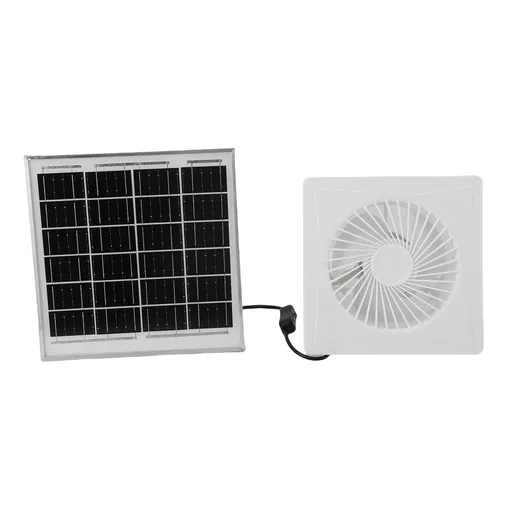 6in Solar Exhaust Fan White Round 8W Solar Panel Fan for Ventilation Cooling Bathroom Kitchen