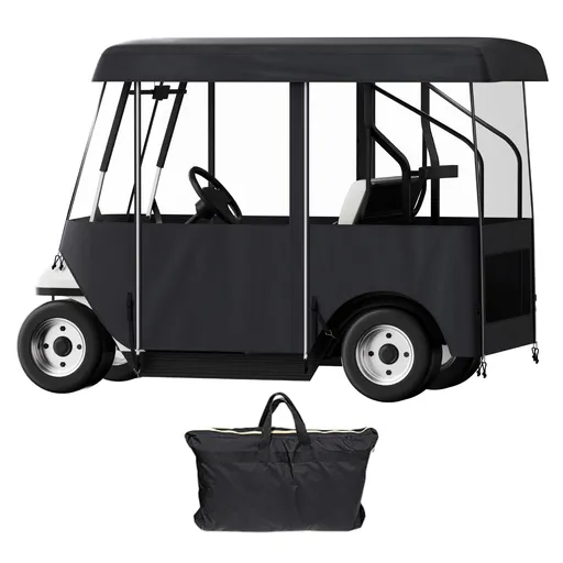 4 Passenger Golf Cart Cover Driving Enclosure Waterproof Roll-up Door