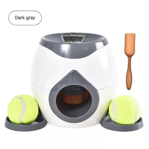 Pet Feeder with 2 Tennis Balls & 1 Spoon-Dark Gray