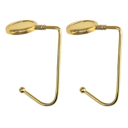 Purse Hooks for Table - Set of 2 Metal Handbag Hook Holder Hand Bag Hanger for Tables , Desks , Gold