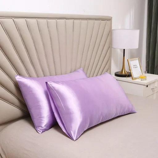 Pillowcase Polyester 60 Thread Count Solid Color Taro purple 50*66cm【pack of 2】