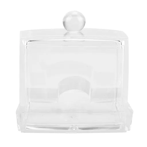 Acrylic Clear Cotton Swab Dispenser Storage Box Holder Desktop Cosmetic Makeup Case