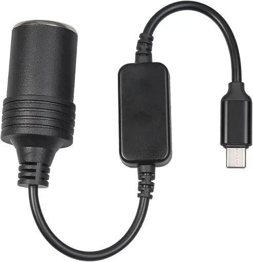USB C Male to 12V Car Cigarette Lighter Socket Female Converter Cable, USB to Cigarette Lighter Adapter Power Cable, 10W Type C Female Converter for Driving Recorder GPS (0.98 Ft/ 0.3 M)