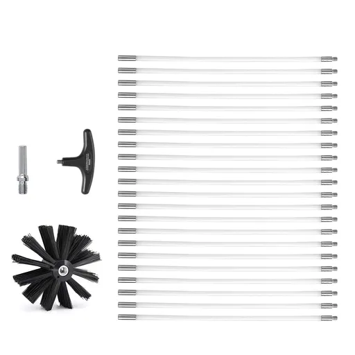 914.4CM Dryer Vent Cleaner Kit, 22 Pieces Duct Cleaning Brush, Reinforced Nylon Dryer Vent Brush, Dryer Cleaning Tools Lint Remover with Flexible Lint Trap Brush, Clamp Connectors